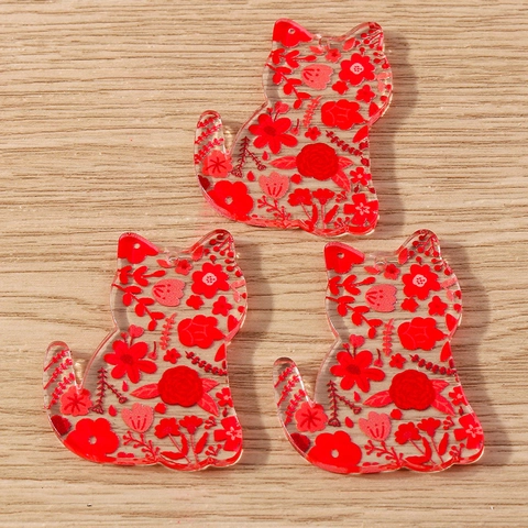 Simpatici Ciondoli in Resina Plastica a Forma di Gatto Cartone Animato per Creazione Gioielli Fai da Te Accessori Portachiavi Multicolore