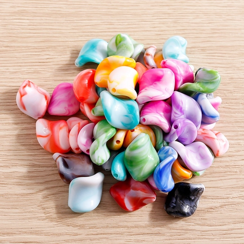 Irregular Marble Texture Acrylic Resin Candy Style Loose Beads For DIY Jewelry Making Phone Chain Accessories Random Mixed Colors