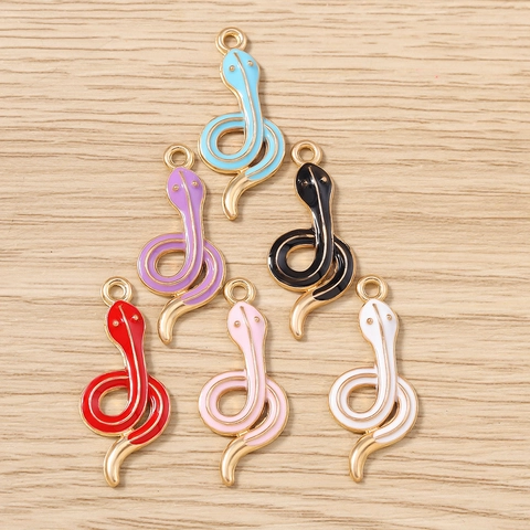 Fashion Zinc Alloy Enamel Snake Charm Pendants For DIY Jewelry Making Necklace Bracelet Accessories For Women Gift