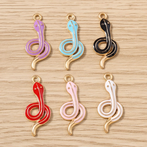 Fashion Zinc Alloy Enamel Snake Charm Pendants For DIY Jewelry Making Necklace Bracelet Accessories For Women Gift