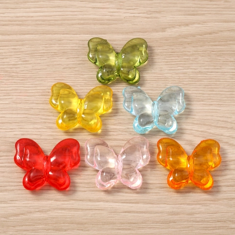 Transparent 3D Butterfly Resin Pendants Colorful Acrylic Butterfly Charms For DIY Jewelry Making Necklace Women Accessory