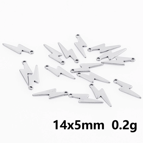 Stainless Steel Lightning Bolt Pendants For DIY Jewelry Making Vacuum Plated Mini Lightning Charms For Necklace Earring Accessory