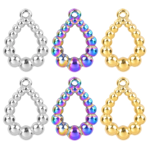 Edelstahl Wassertropfen Perlen Anhänger Für Schmuckherstellung DIY Handgefertigte Moderne Minimalistische Polierte Metall Charms Zubehör