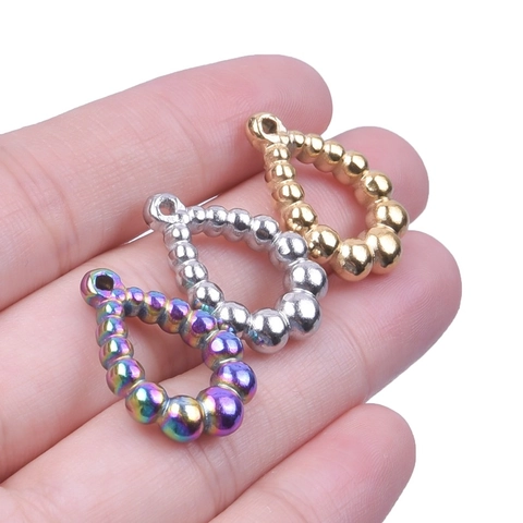 Edelstahl Wassertropfen Perlen Anhänger Für Schmuckherstellung DIY Handgefertigte Moderne Minimalistische Polierte Metall Charms Zubehör