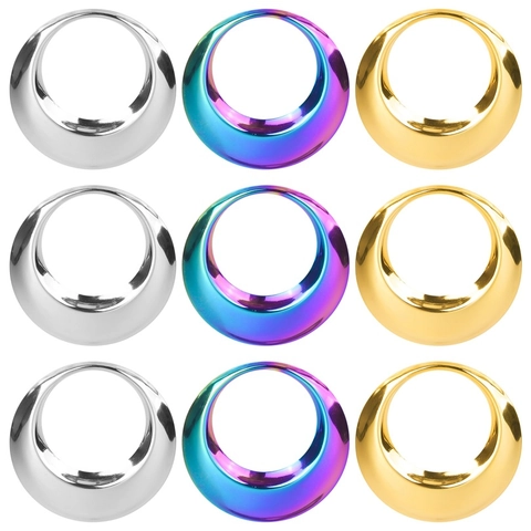 Ανοξείδωτο Ατσάλι Ακανόνιστο Στρογγυλό Κυκλικό Μενταγιόν Κολιέ Πολύχρωμο Χρυσό Ασημί Επίστρωση Κενού Μινιμαλιστικό Κυματιστό Γεωμετρικό Κόσμημα Γυναικείο