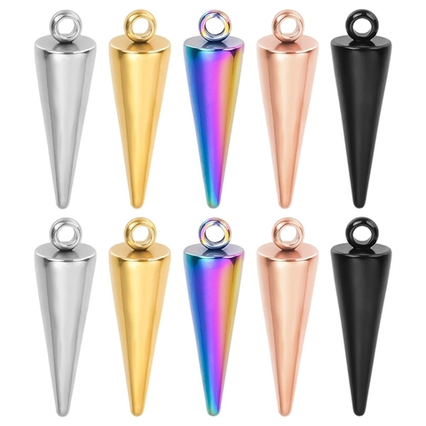 Edelstahl Kegel Anhänger DIY Schmuckherstellung Zubehör 201 Edelstahl Spike Charms Punk Industrie Stil Anhänger
