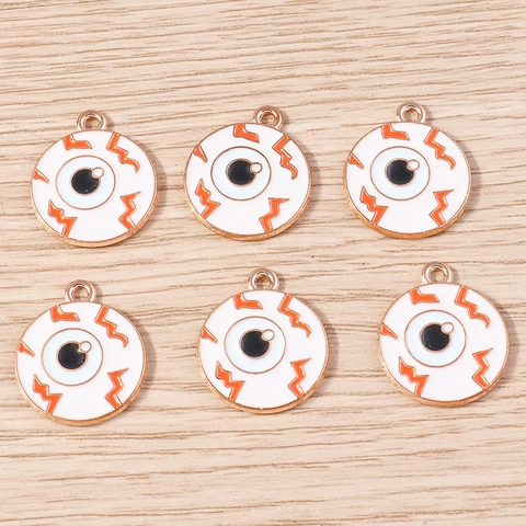 Charmes de Bulbe Oculaire en Alliage d'Émail pour Halloween Pendentifs d'Oeil Injecté de Sang pour la Fabrication de Bijoux DIY