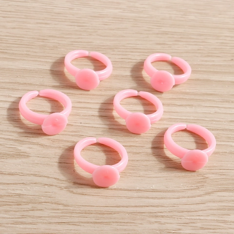 Pink Plastic Duckbill Hair Clips And DIY Adjustable Ring Bases Set For Jewelry Making Handmade Accessory Components For Women Kids