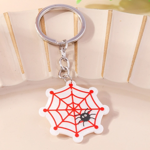 Halloween Spinnennetz Acryl Schlüsselanhänger Cartoon Spinne Anhänger Kreativ Tasche Charme Für Party Rucksack Dekoration Zubehör