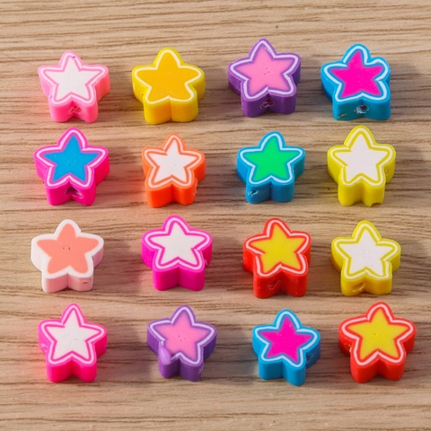 Colorful Cartoon Polymer Clay Beads Star Heart Food Shapes DIY Jewelry Making Bracelet Necklace Handmade Craft Spacer Beads