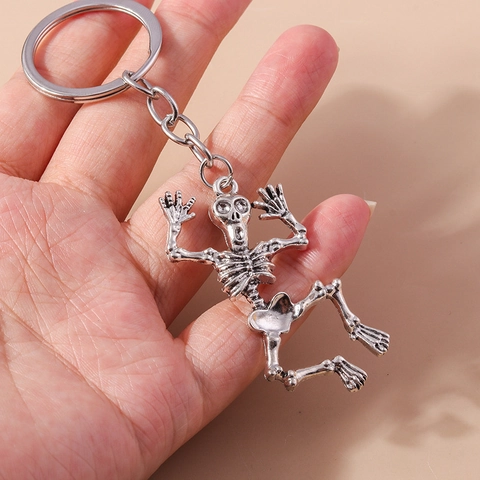 Fashion Halloween Skeleton Skull Keychain Alloy Moving Human Body Frame Keychain For Backpack Handbag Pendant Jewelry