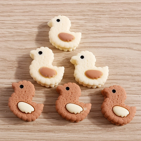 Cartoon Resin Duck Charms Sandwich Biscuit Pendants For DIY Jewelry Making Handmade Crafts Supplies