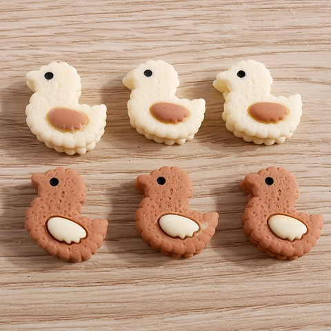 Cartoon Resin Duck Charms Sandwich Biscuit Pendants For DIY Jewelry Making Handmade Crafts Supplies