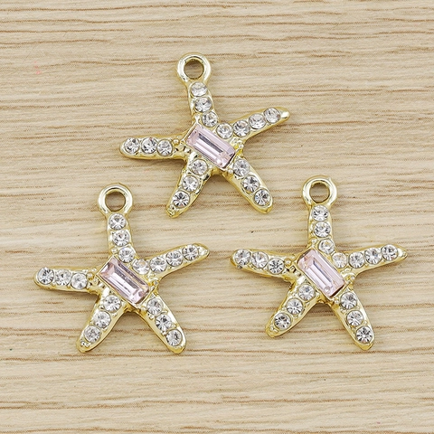 Ciondoli a Stella Marina in Lega di Zinco Con Strass Stella Marina Accessori per Creazione Gioielli Fai da Te per Collana Bracciale Donna