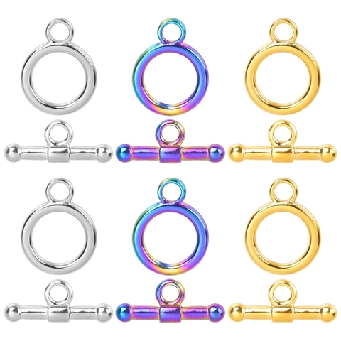 304 Edelstahl OT Knebelverschluss DIY Schmuckherstellung Zubehör Für Halskette Armband Gold Silber Galvanisierte Schnalle