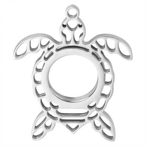 Pendentif Médaillon Tortue de Mer en Acier Inoxydable 304 Verre Floating Charm Médaillon Photo Bijoux Mémorial Femmes Hommes
