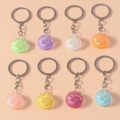 Portachiavi Creativo in Resina a Forma di Panino Ciondolo a Spirale Perla Artificialceo Accessorio per Borsa Regalo per Donne Ragazze