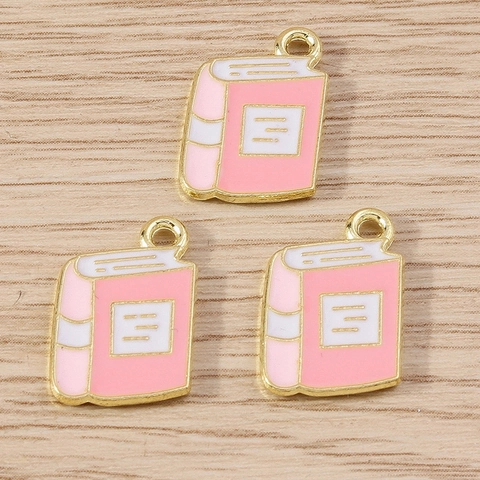 Enamel Alloy Book Pendants DIY Jewelry Charms For Necklace Earring Keychain Making Cute Literature Style Women Accessories