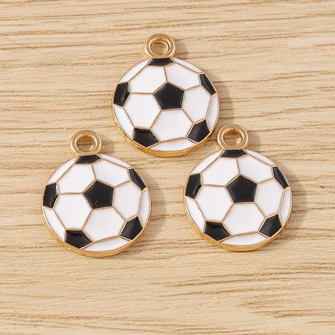 Ciondoli Calcio in Lega Smaltata di Moda per Creazione Gioielli Fai-da-te Portachiavi Custodia Telefono Stile Sportivo Accessorio