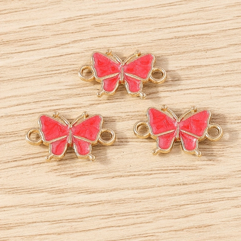 Legierung Emaille Schmetterling Charms DIY Schmuckherstellung Verbinder Vergoldet Bunte Schmetterling Anhänger Basteln