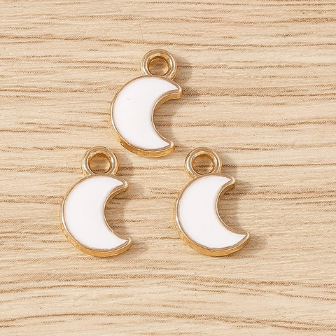 Legierung Emaille Mond Sichel Anhänger DIY Schmuckherstellung Charms Für Halskette Armband Handykette Bastelzubehör