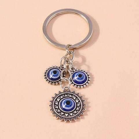 Portachiavi in Metallo Malocchio Retro Hip Hop Ciondolo per Borsa Occhio Blu Ciondolo per Cellulare Accessorio Gioielli Esotici Regalo Portafortuna