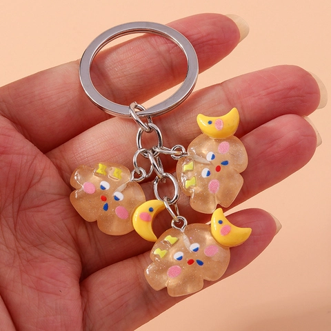 Simpatico Portachiavi a Forma di Nuvola di Cartone Animato in Lega di Zinco Con Ciondoli Sole Luna Stella per Chiavi Auto Borsa Donna