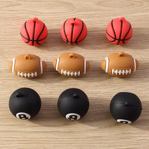 Pendentifs de Sport en Résine Basketball Football Billard Noir 8 pour Bijoux DIY Accessoires de Porte-clés Personnalisés