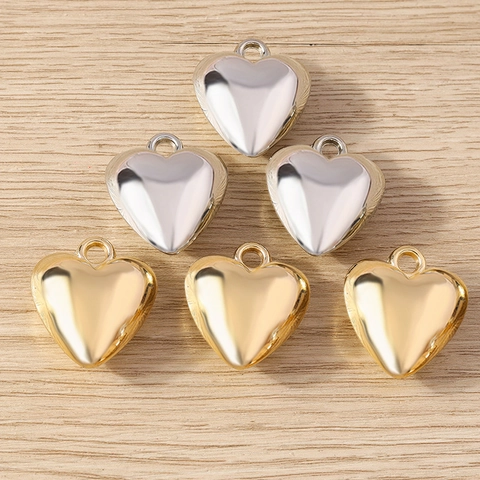 Minimalistische Herzanhänger Für DIY Schmuckherstellung Dekorative Herz Charms Für Halsketten Gold Silber Harz Anhänger