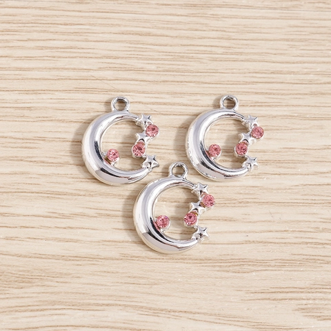 Stern Mond Legierung Strass Anhänger Charms Für DIY Schmuckherstellung Damen Accessoire Nur Anhänger Ohne Kette