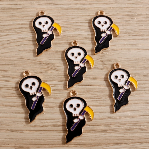 Halloween Alloy Enamel Charms Pumpkin Ghost Skeleton Bat Lip Reaper Mummy For DIY Jewelry Making Pendants Accessories