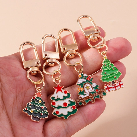 Weihnachtsbaum Schlüsselanhänger Legierung Emaille Anhänger Niedliches Feiertagsgeschenk Für Tasche Deko Verschiedene Stile Schmuck