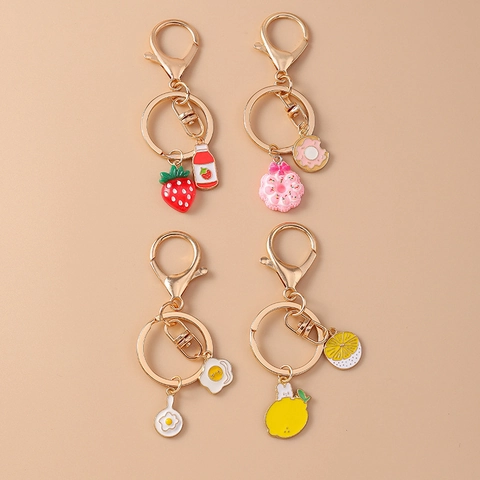 Cartoon Simulation Essen Trinken Schlüsselanhänger Legierung Emaille Anhänger Tasche Charm Für Rucksack Zubehör Niedlicher Schmuck Geschenk