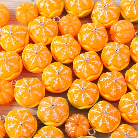Realistic Simulation Orange Fruit Charms Resin DIY Jewelry Accessories For Keychain Earrings Bracelet Making Craft Supplies