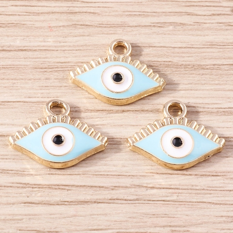 Evil Eye Alloy Enamel Charms For DIY Jewelry Making Gold Plated Drip Oil Pendants Hip Hop Style Handcrafted Accessory