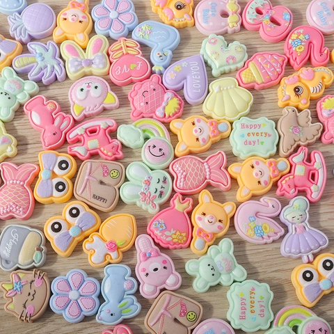 Gemengde Cartoon Hars Charms Schattig Dier Regenboog Harten Flatback Cabochons Voor DIY Telefoon Geval Haar Clip Sieraden Maken Accessoires
