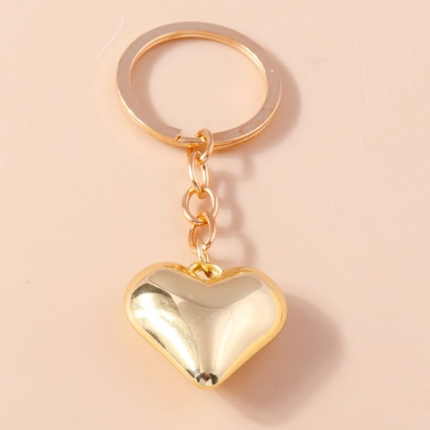 Moderner Herzform Metall Schlüsselanhänger Zinklegierung Polierter Spiegelglanz Liebe Anhänger Schlüsselring Kreative Mode Tasche Schmuck Geschenk