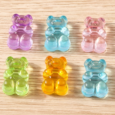 Resin Gummy Bear Charms Cartoon Animal Pendants For DIY Jewelry Making Necklaces Bracelets Earrings Keychains Accessory