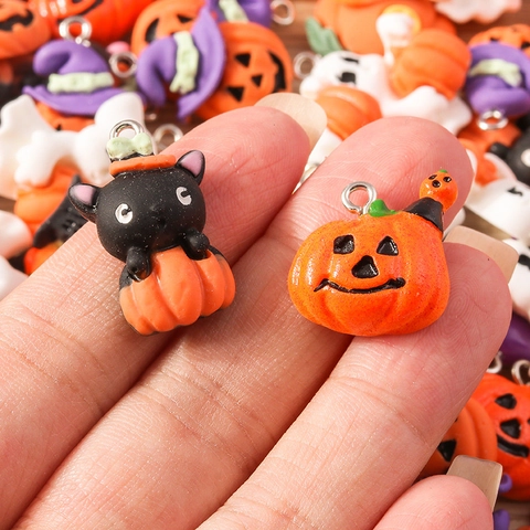 Ciondoli in Lega di Smalto di Halloween Zucca Fantasma Cappello da Strega Castello Pendenti per Creazione di Gioielli Fai-da-te
