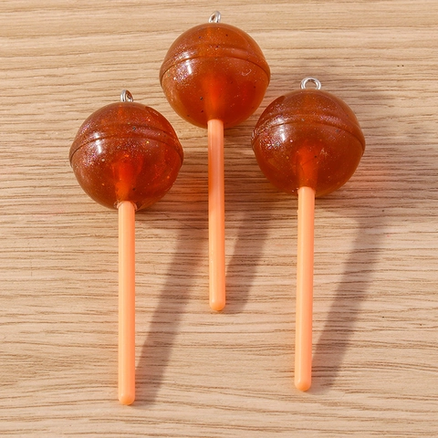 Ciondoli in Resina a Forma di Lecca-lecca Kawaii per Creazione Gioielli Fai-da-te Pendenti in Cibo Simulato Glitterati