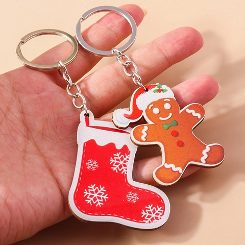 Χαριτωμένο Χριστουγεννιάτικο Μπρελόκ Με Gingerbread Man Και Κάλτσες Νιφάδα Χιονιού Ακρυλικό Κρεμαστό Διακοσμητικό Για Πάρτι Δώρο