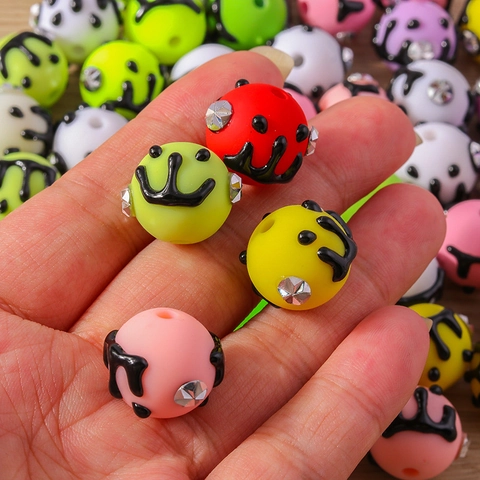 Cartoon Bunte Harz Strass Perlen DIY Schmuckherstellung Zubehör Für Armbänder Halsketten Gemischte Farben Schmuckzubehör