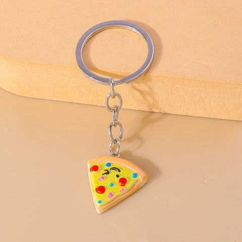 Portachiavi Creativo a Forma di Pizza Simulata in Resina Divertente Pendente Cibo per Donna Uomo Accessori per Zaino Regalo
