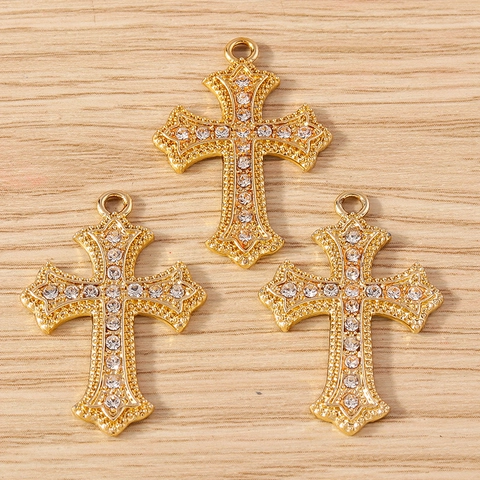 Gothic Alloy Cross Rhinestone Pendant Infinity Symbol Charms For DIY Necklace Bracelet Earring Jewelry Making Accessory Gift
