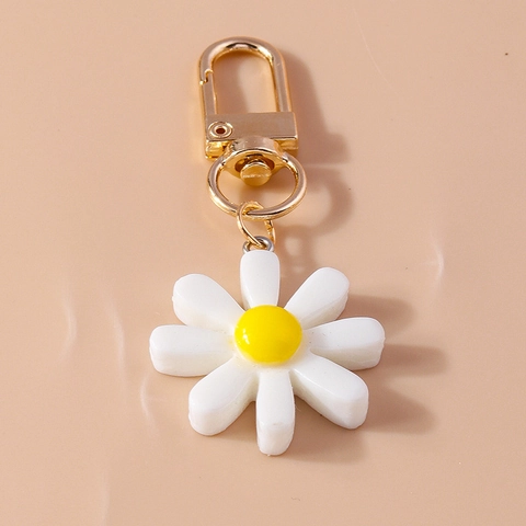 Frische Gänseblümchen Schlüsselanhänger Harz Floral Tasche Charme Für Damen Süße Süße Coole Stil Schlüsselanhänger Schmuck Zubehör