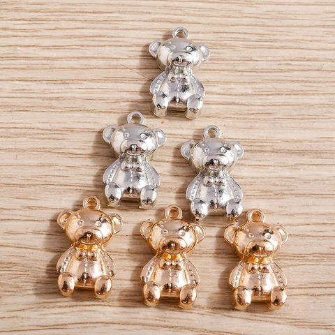 Pendentifs Ours en Peluche Dessin Animé en Alliage de Zinc avec Nœud Papillon pour Fabrication de Bijoux DIY Collier Bracelet