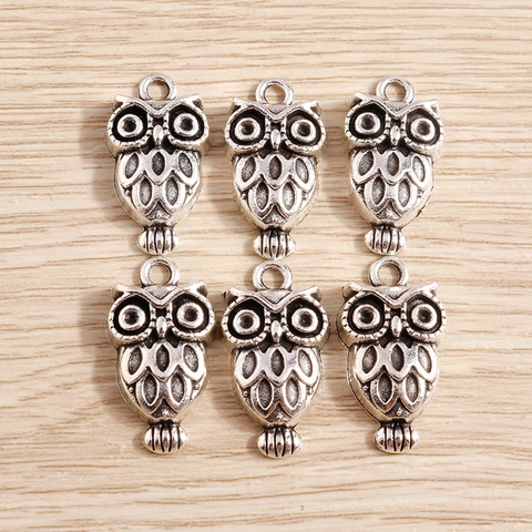 Vintage Antik Silber Eule Charms Zinklegierung Tier Anhänger Für DIY Schmuckherstellung Halskette Ohrring Zubehör