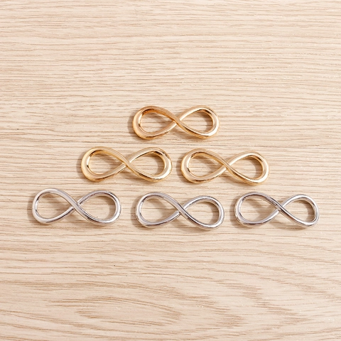 Infinity Symbol Alloy Connector Charms For Jewelry Making DIY Bracelet Necklace Accessories Gold Silver Plated Pendant Only