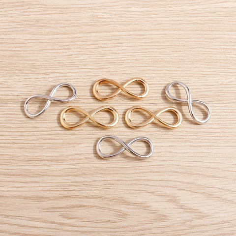 Infinity Symbol Alloy Connector Charms For Jewelry Making DIY Bracelet Necklace Accessories Gold Silver Plated Pendant Only