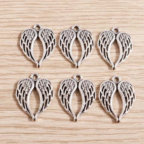 Ciondoli a Forma di Cuore con Ali di Angelo in Lega Vintage Accessori per Gioielli Fai da Te Ciondoli Pendenti in Stile Retrò